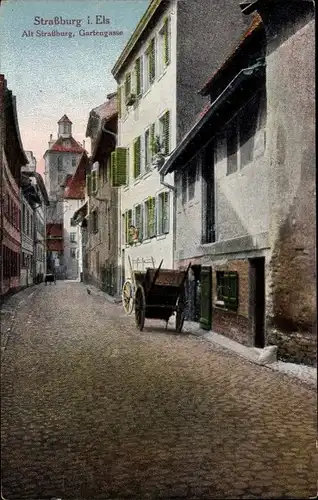 Ak Strasbourg Straßburg Elsass Bas Rhin, Gartengasse, Altstadt