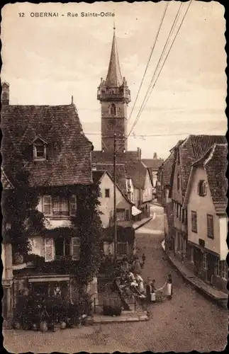 Ak Obernai Oberehnheim Elsass Bas Rhin, Rue Sainte Odile