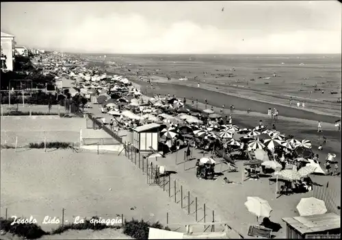 Ak Lido di Jesolo Veneto, Blick auf den Strand, Sonnenschirme