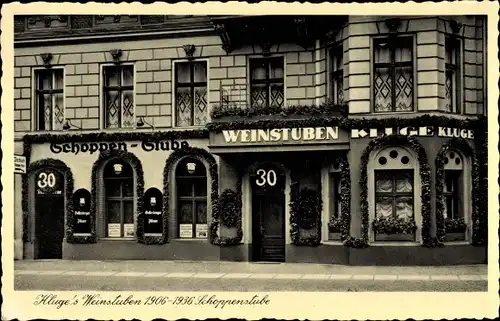 Ak Berlin Schöneberg, Kluge's Weinstuben, Kleiststraße 35