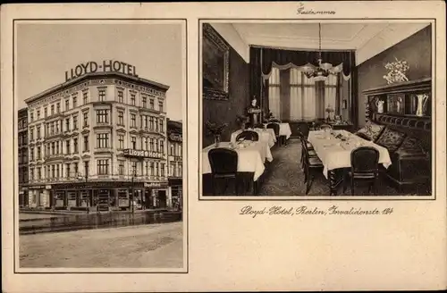 Ak Berlin Mitte, Lloyd-Hotel, Invalidenstraße 124, Außenansicht, Gästezimmer