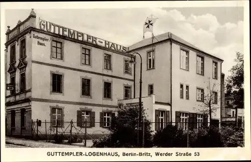 Ak Berlin Neukölln Britz, Guttempler Logenhaus, Werder Straße 53