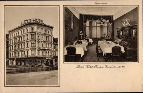 Ak Berlin, Lloyd Hotel, Invalidenstraße 124, Gastzimmer