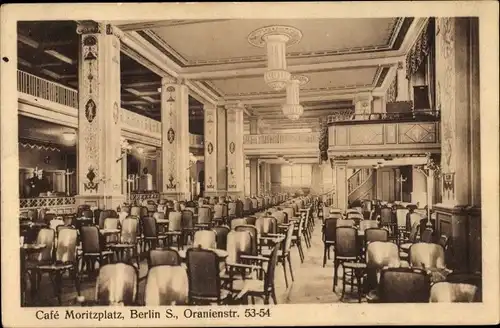 Ak Berlin Kreuzberg, Café Moritzplatz, Oranienstraße 53 - 54