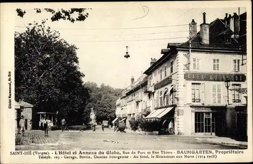 Ak Saint Dié des Vosges, Hotel et Annexe du Globe, Rue du Parc et Rue Thiers
