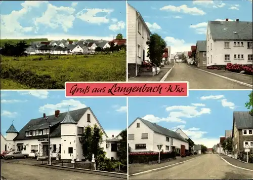 Ak Langenbach bei Kirburg im Westerwald, Straßenansichten, Panorama