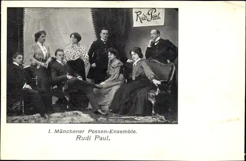 Ak 1. Münchener Possen-Ensemble, Rudi Paul, Künstler