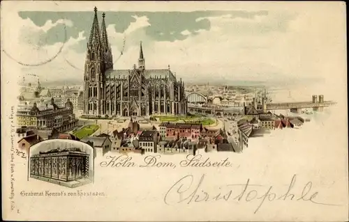 Litho Köln Westfalen, Grabmal Konrad's von Hostaden, Kölner Dom