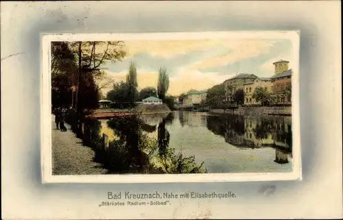 Präge Passepartout Ak Bad Kreuznach in Rheinland Pfalz, Nahe mit Elisabethquelle