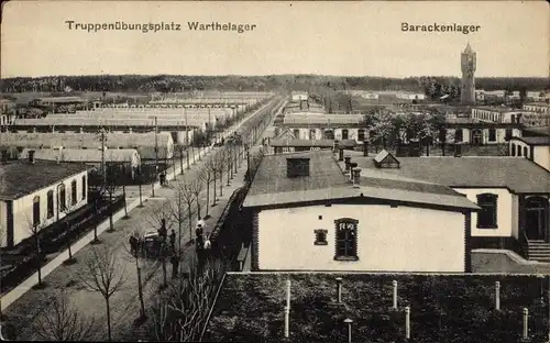 Ak Poznań Posen, Truppenübungsplatz Warthelager, Barackenlager