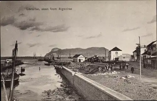 Ak Gibraltar, von Algeciras aus gesehen