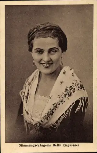 Ak Stimmungs-Sängerin Betty Kirgassner, Portrait