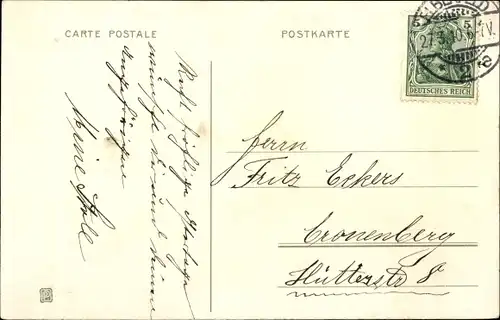 Ak Glückwunsch Ostern, Küken, Weidenkätzchen, Eierschale