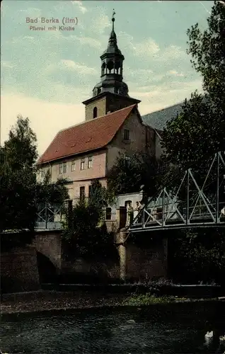 Ak Bad Berka in Thüringen, Pfarrei, Kirche