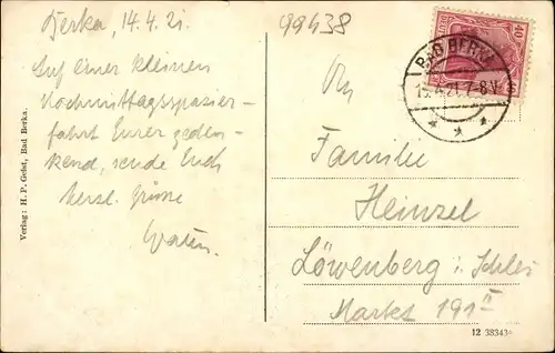 Ak Bad Berka in Thüringen, Pfarrei, Kirche