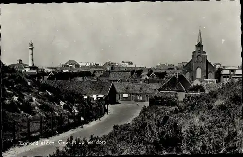 Ak Egmond aan Zee Nordholland Niederlande, Gezicht op het dorp, Kirchturm