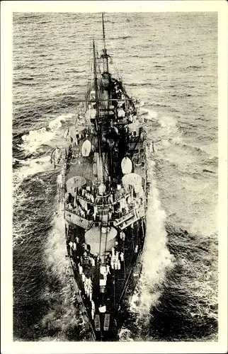 Ak Französisches Kriegsschiff, Marine de Guerre, Cuirassé en pleine marche