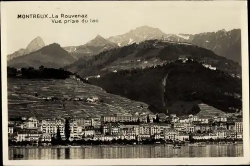 Ak Montreux Kanton Waadt Schweiz, La Rouvenaz, Vue prise du lac