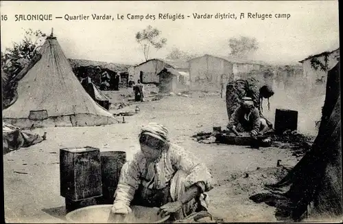Ak Saloniki Saloniki Thessaloniki Griechenland, Distrikt Vardar, Flüchtlingslager