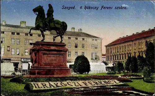 Ak Szeged Segedin Ungarn, II. Rakoczy Ferenc szobra