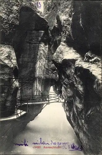 Ak Meiringen Kanton Bern, Aareschlucht