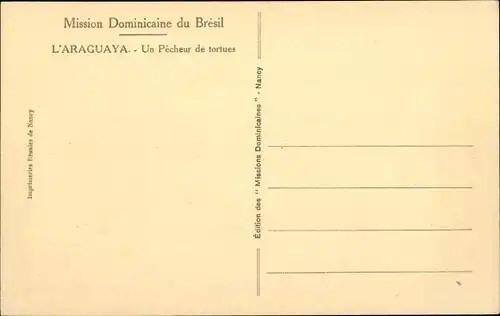 Ak Brasilien, L'Araguaya, Un Pecheur de tortues