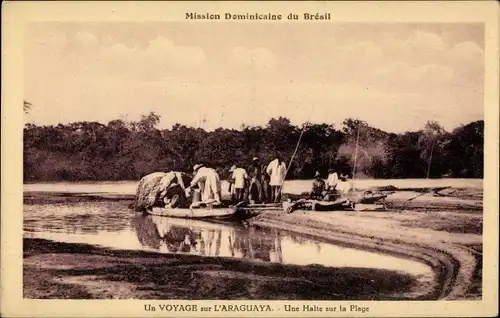 Ak Brasilien, Un Voyage sur l'Araguaya, Une Halte sur la Plage