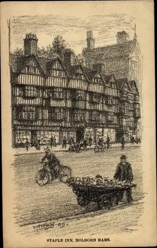 Künstler Ak Holborn Camden London England, Staple Inn