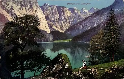 Ak Obersee am Königssee Oberbayern, Panorama