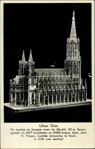 Ak Ulm an der Donau, Ulmer Dom, Münster, Modell