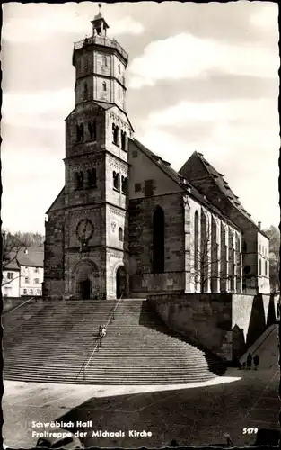 Ak Schwäbisch Hall in Württemberg, Freitreppe der Michaelskirche