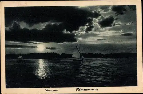 Ak Berlin Zehlendorf Wannsee, Abendstimmung