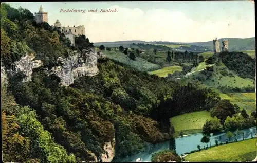 Ak Bad Kösen Naumburg an der Saale, Rudelsburg, Saaleck
