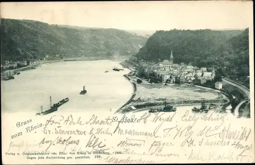 Ak St. Goar am Rhein, Gesamtansicht