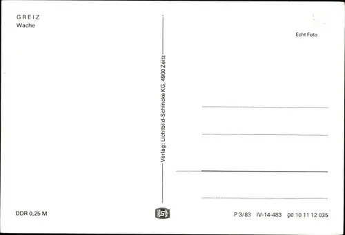 Ak Greiz im Vogtland, Wache