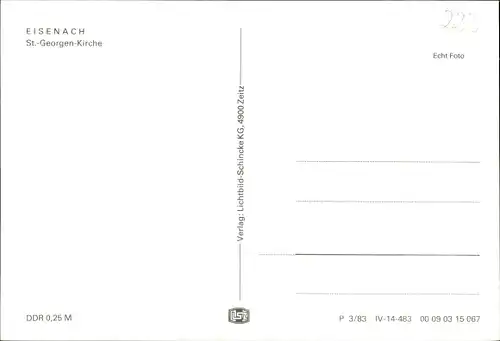 Ak Lutherstadt Eisenach in Thüringen, St. Georgen Kirche