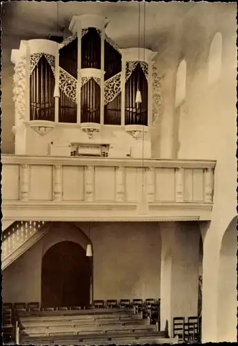 Ak Bad Lausick in Sachsen, Romanische St. Kilians-Basilika, Silbermann Orgel von 1722