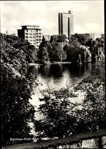 Ak Karl Marx Stadt Chemnitz in Sachsen, Am Schlossteich