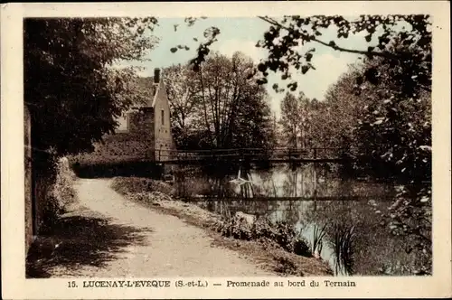 Ak Lucenay l&#39;Évêque Saône et Loire, Spaziergang entlang des Ternain