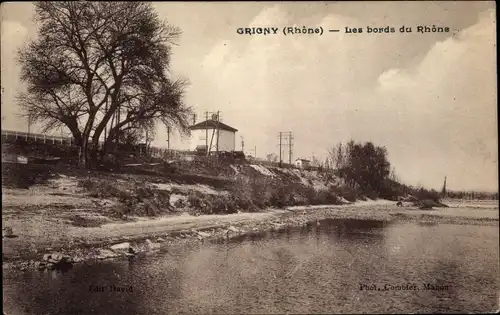 Ak Grigny Lyon Rhône, Les bords du Rhone