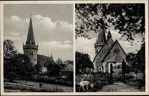 Ak Süderstapel Stapel Schleswig Holstein, Kirche, Ziege