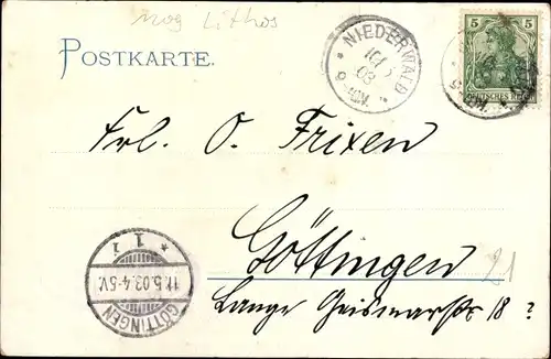 Litho Rüdesheim am Rhein, Niederwald Nationaldenkmal