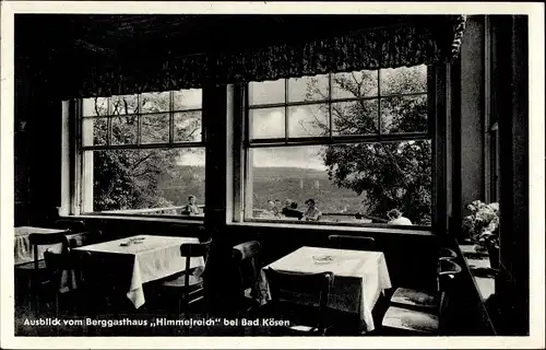 Ak Bad Kösen Naumburg an der Saale, Ausblick vom Berggasthaus Himmelreich