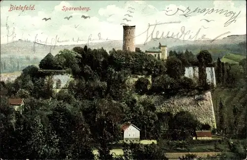 Ak Bielefeld in Nordrhein Westfalen, Sparrenberg, Turm, Burg, Mauer