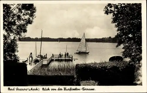 Ak Bad Saarow in der Mark, Blick von der Kurfürsten-Terrasse, Segelboot