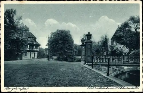 Ak Burgsteinfurt Steinfurt im Münsterland, Schlossbrücke, Schlossmühle