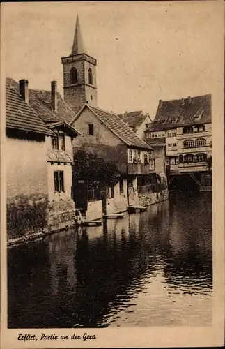 Ak Erfurt in Thüringen, Partie an der Gera