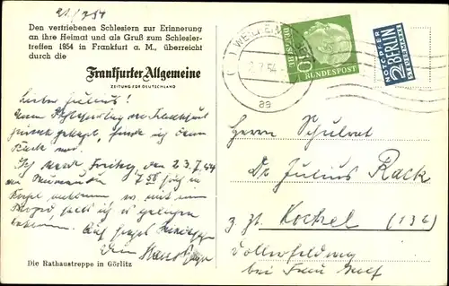 Ak Görlitz in der Lausitz, Rathaustreppe