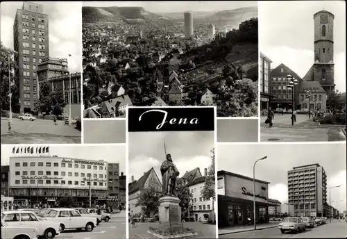 Ak Jena in Thüringen, Carl-Zeiss-Platz, Am der Stadtkirche, Hanfried, Hotel International