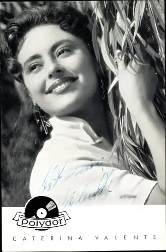 Ak Schauspielerin und Sängerin Caterina Valente, Portrait, Polydor Schallplatten